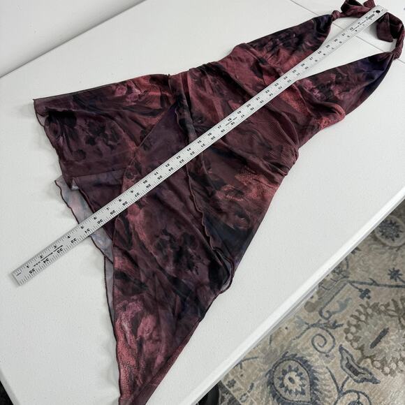 Tiger Mist Frieda Dress Womens XS Burgundy Romantic Halter Y2K Fairy Grunge - Picture 13 of 15